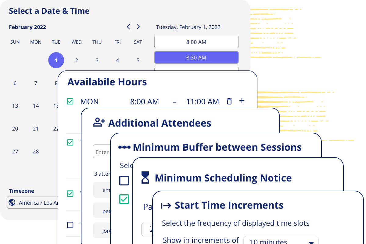 OpenQ Scheduler provides multiple advanced scheduling settings to tailor your scheduling workflow to your specific needs.