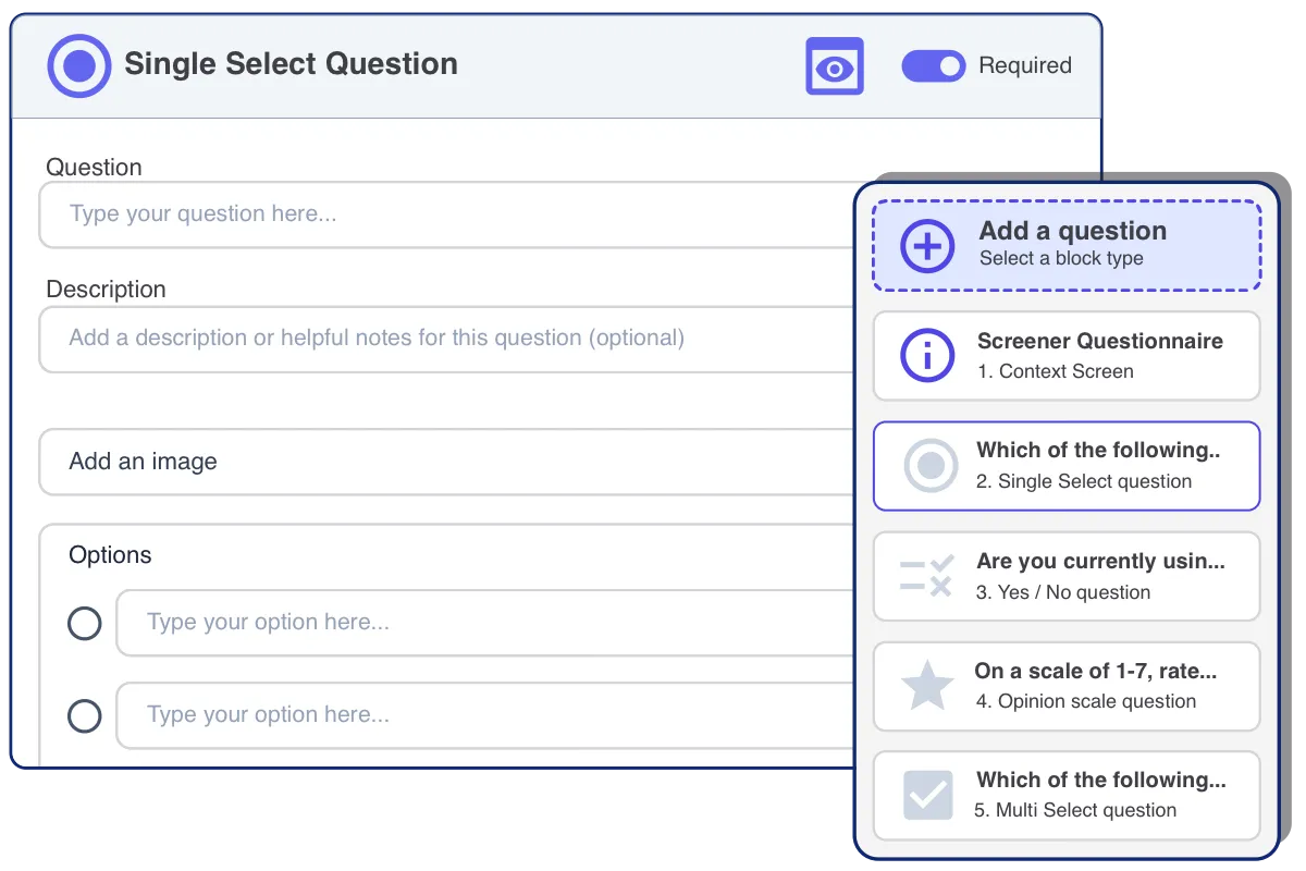 OpenQ Survey Builder interface.
