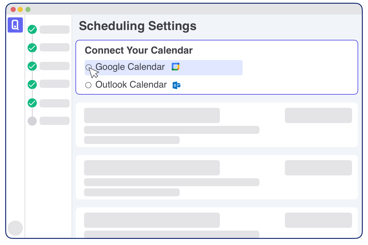 Connect your Google or Microsoft calendar to get started.
