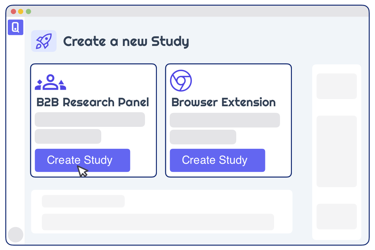 Create a new B2B User Interview study on OpenQ