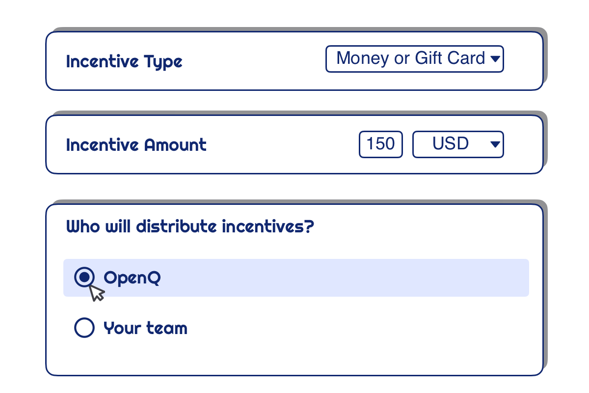 Configure incentive settings for a study